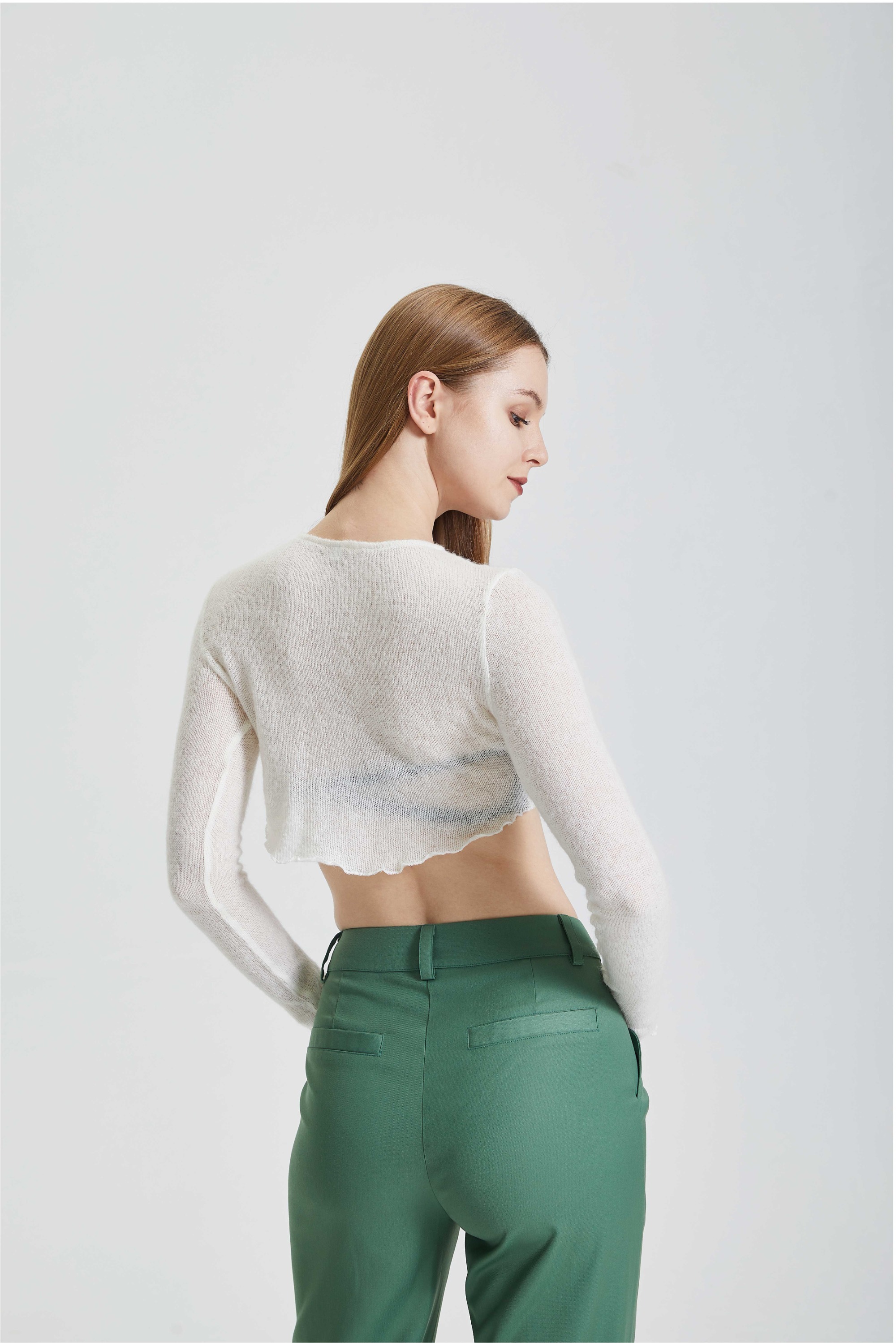 Perspective Mesh Long Sleeve Top