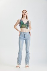 Sequin Lace Up Top