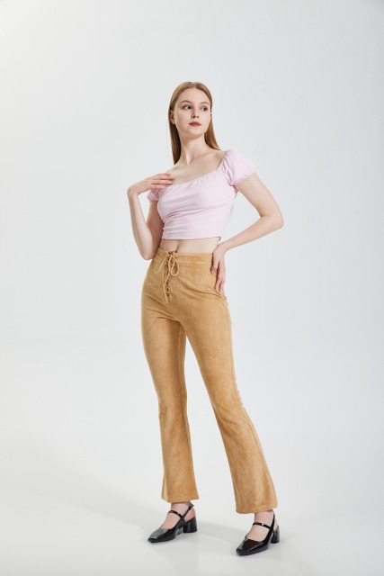 Square neck single breasted top