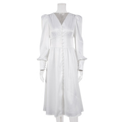 Long V-neck Waist Up Dress