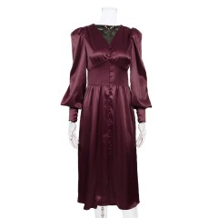 Long V-neck Waist Up Dress