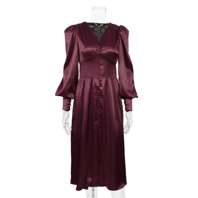 Long V-neck Waist Up Dress