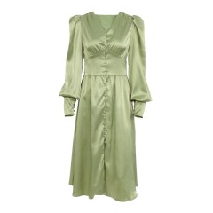 Long V-neck Waist Up Dress