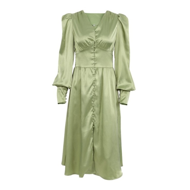 Long V-neck Waist Up Dress