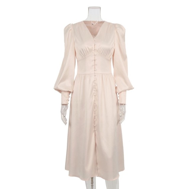Long V-neck Waist Up Dress