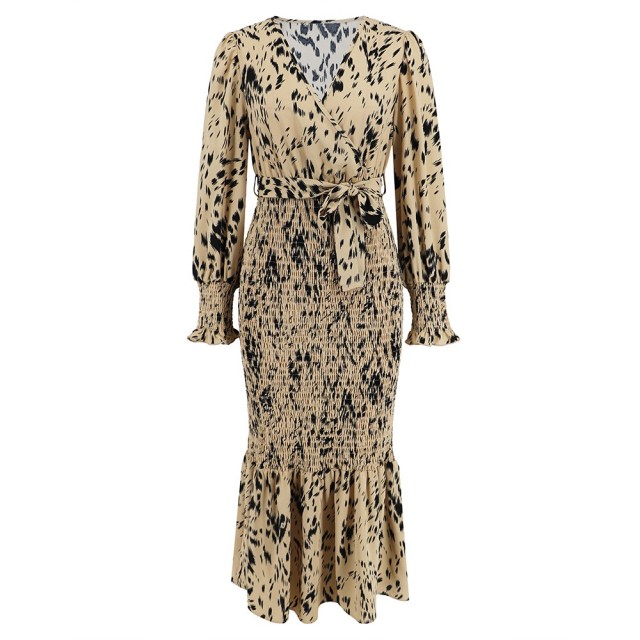 V-neck Printed Dress