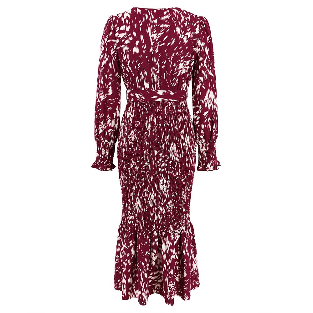 V-neck Printed Dress