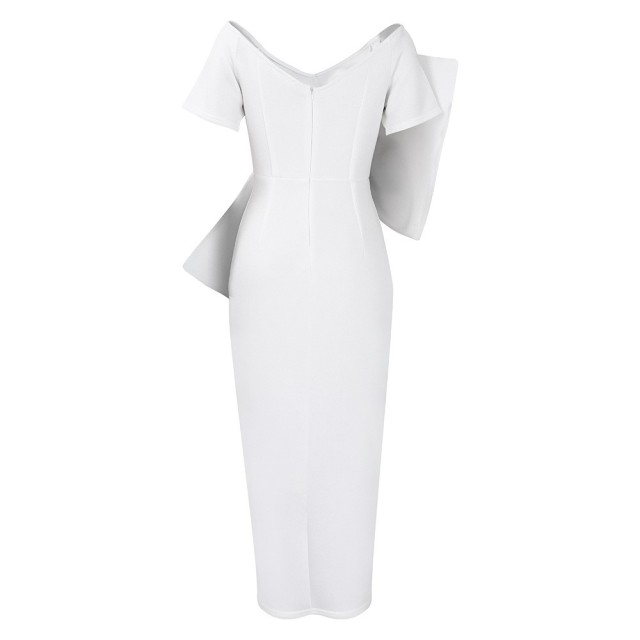 Big Bow Split Hip Wrap Dress