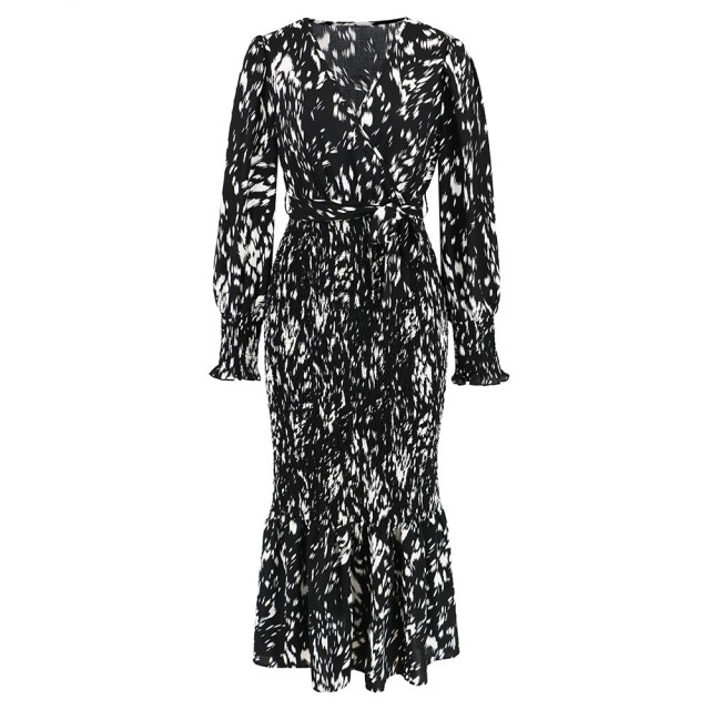 V-neck Printed Dress
