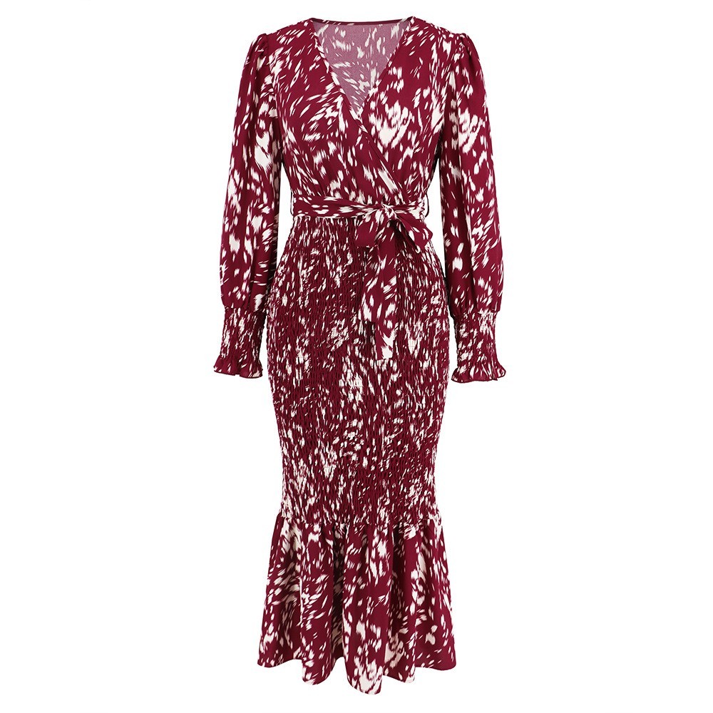 V-neck Printed Dress