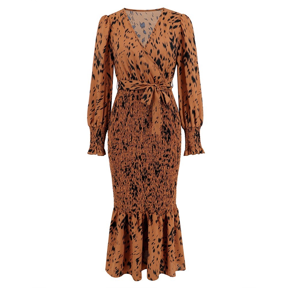 V-neck Printed Dress