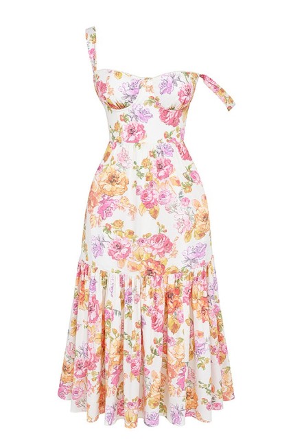Fragmented fForal Suspender Dress