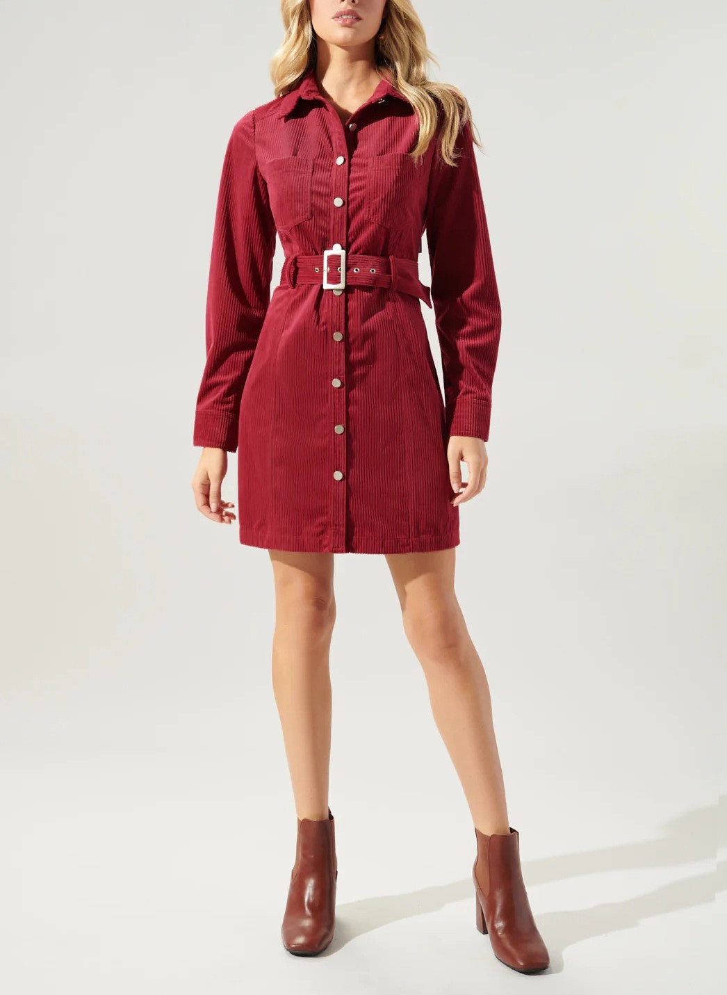 Knitted Velvet Long Sleeved Dress