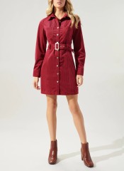 Knitted Velvet Long Sleeved Dress