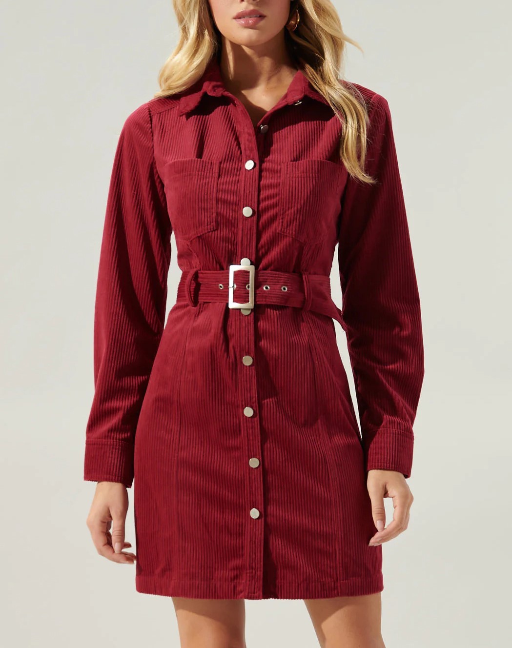 Knitted Velvet Long Sleeved Dress