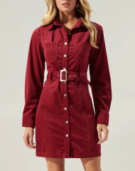 Knitted Velvet Long Sleeved Dress