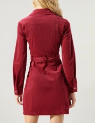 Knitted Velvet Long Sleeved Dress