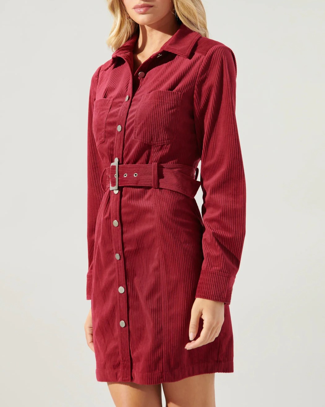 Knitted Velvet Long Sleeved Dress