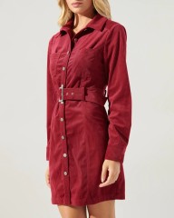 Knitted Velvet Long Sleeved Dress