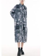 Vintage Tie Dyed Split Shirt Dress