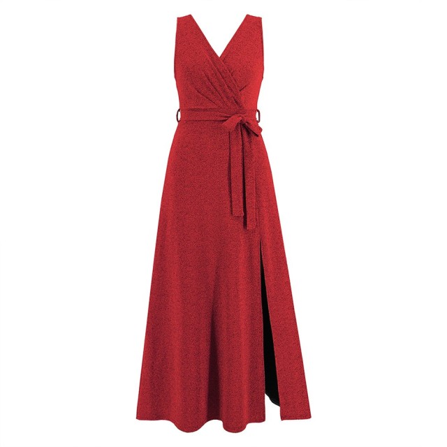 Sleeveless V-neck Prom Dress