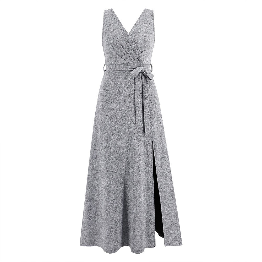 Sleeveless V-neck Prom Dress