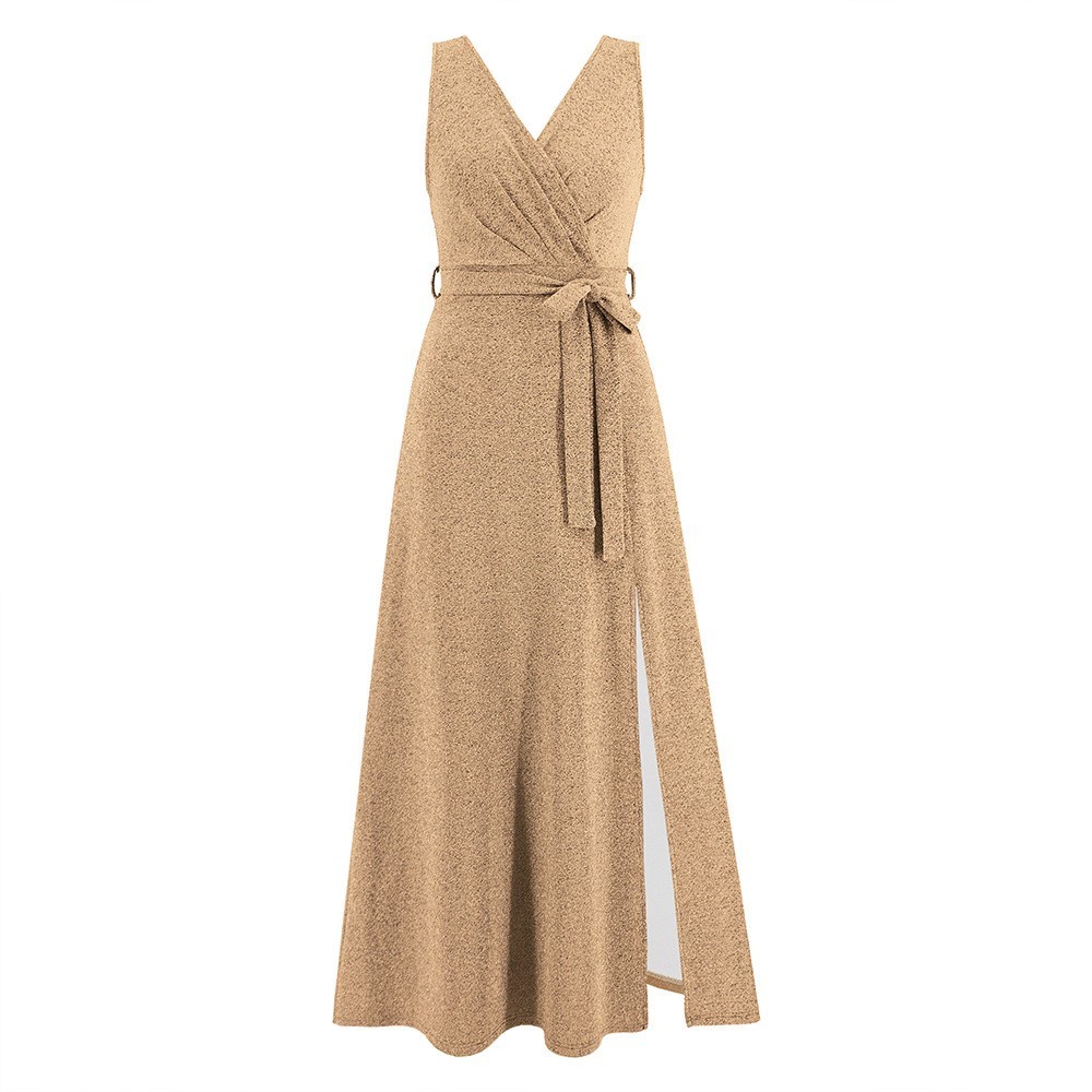 Sleeveless V-neck Prom Dress