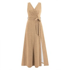 Sleeveless V-neck Prom Dress