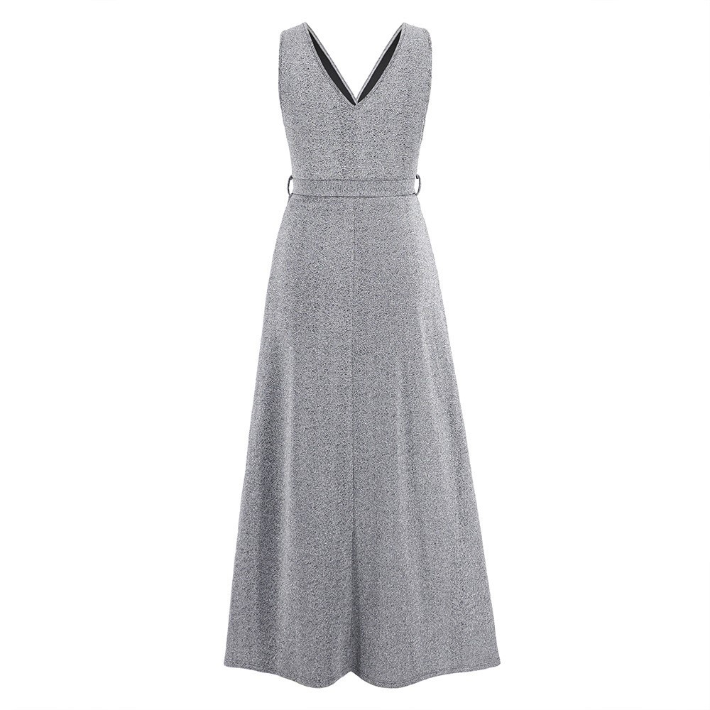 Sleeveless V-neck Prom Dress
