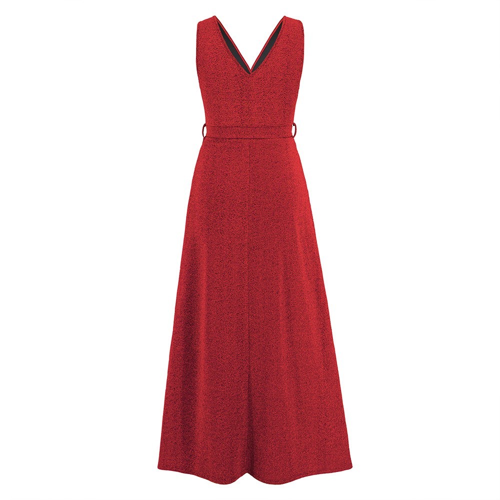 Sleeveless V-neck Prom Dress