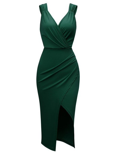 V-neck Sleeveless Dress