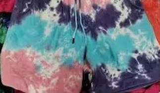 Tie-dye fabric with multicolor pattern variations