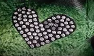 Hot-fix rhinestone decoration applied to custom apparel