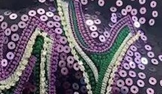 Sequin embroidery applied to eveningwear