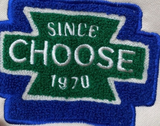 Towel embroidery with soft looped texture on clothing