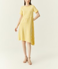 Striped Inter-color Knitted Long Skirt