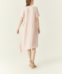 Striped Inter-color Knitted Long Skirt