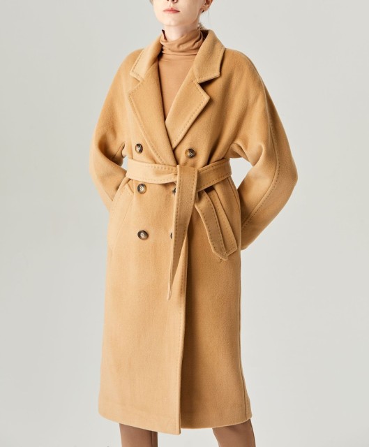 Double Layer Collar Lining Waistband Coat