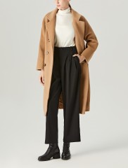 Double Layer Collar Lining Waistband Coat