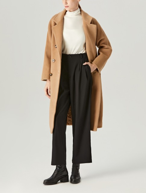 Double Layer Collar Lining Waistband Coat
