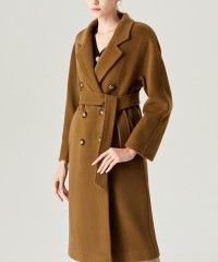Double Layer Collar Lining Waistband Coat