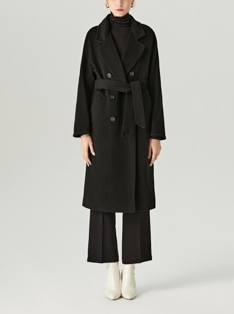Double Layer Collar Lining Waistband Coat