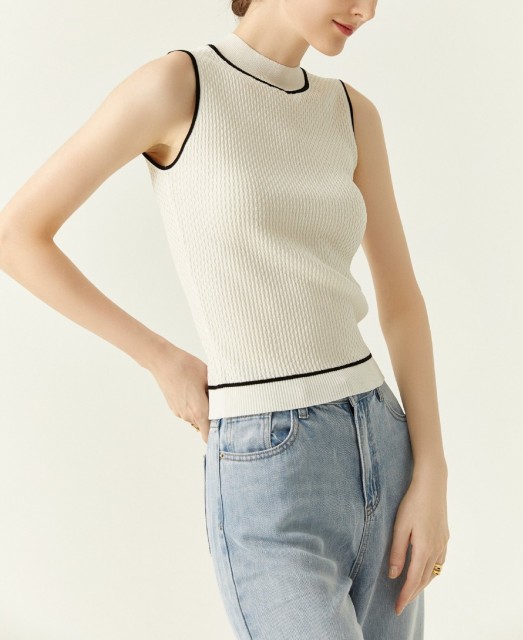 Sleeveless Contrast Top