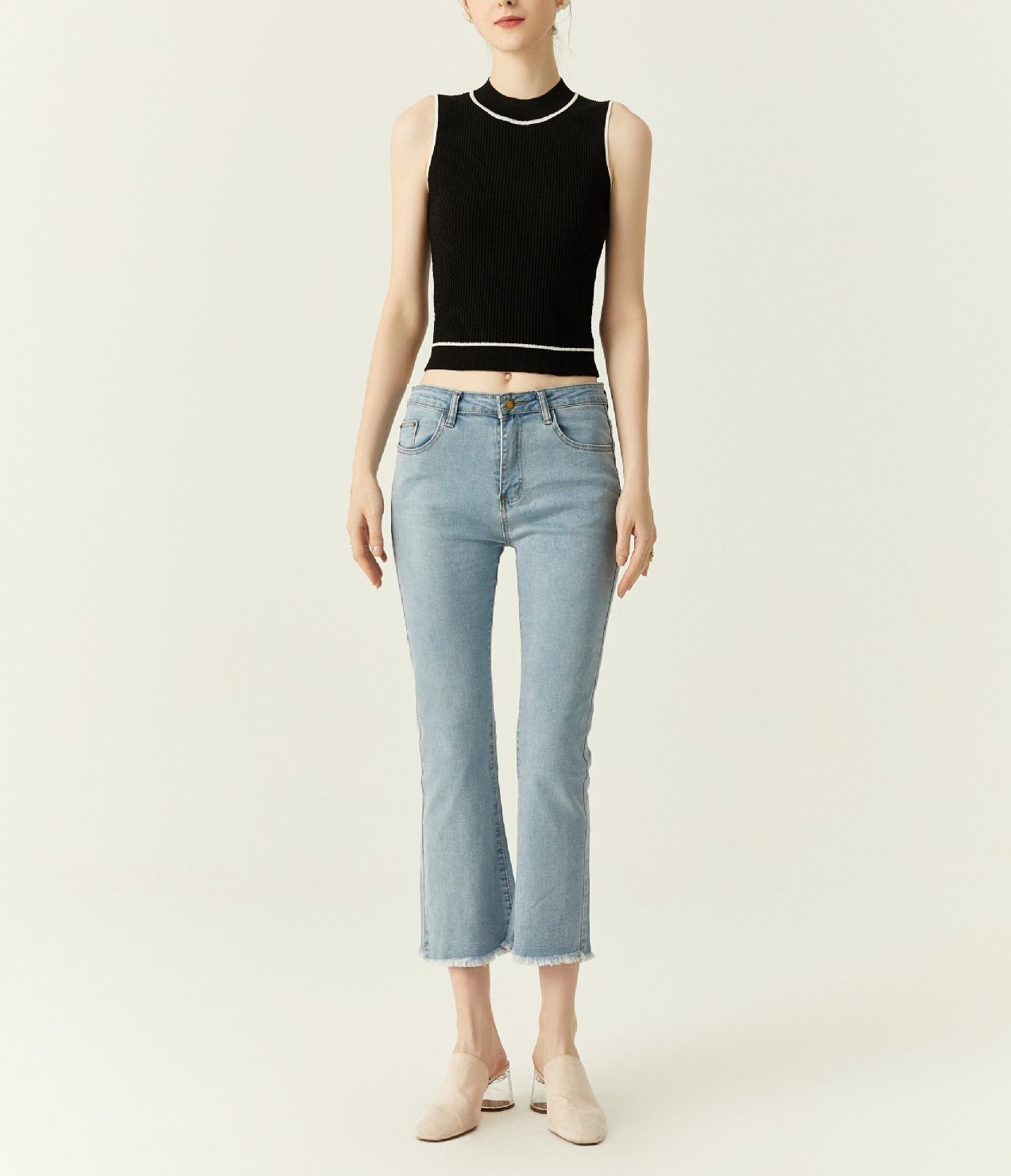 Sleeveless Contrast Top