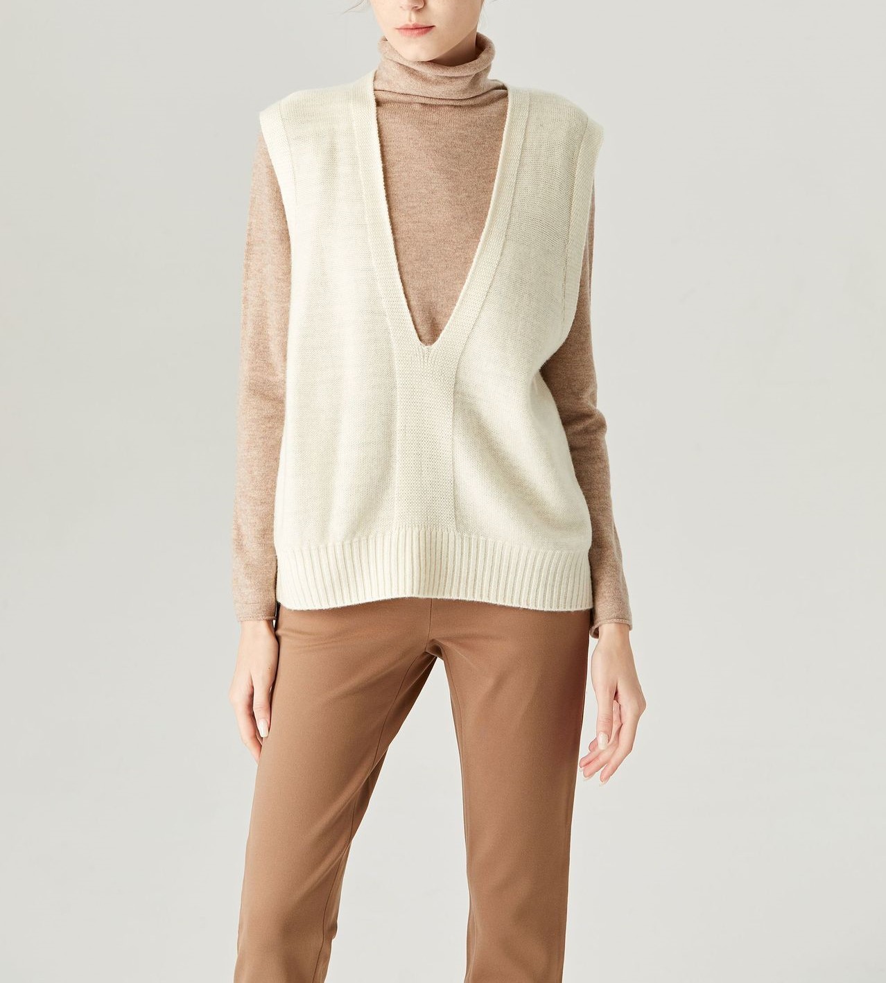 V-neck Wool Vest Sweater