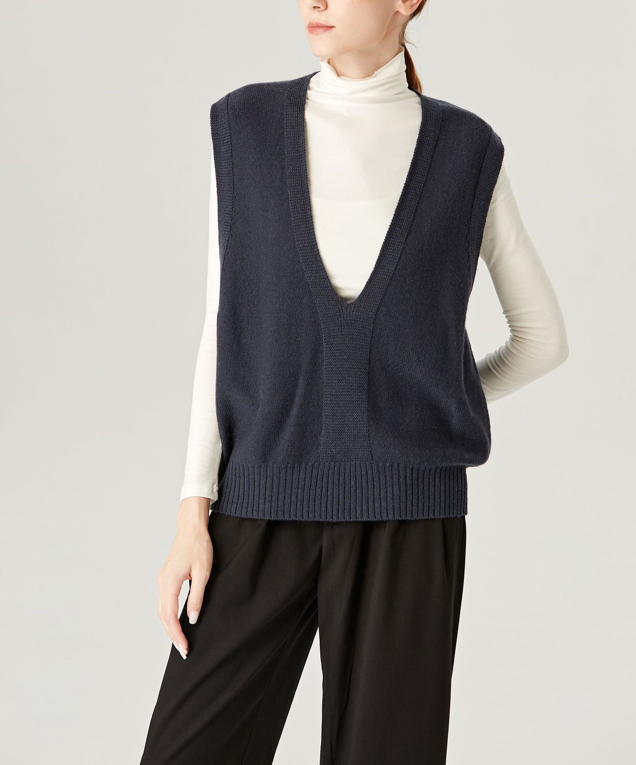 V-neck Wool Vest Sweater