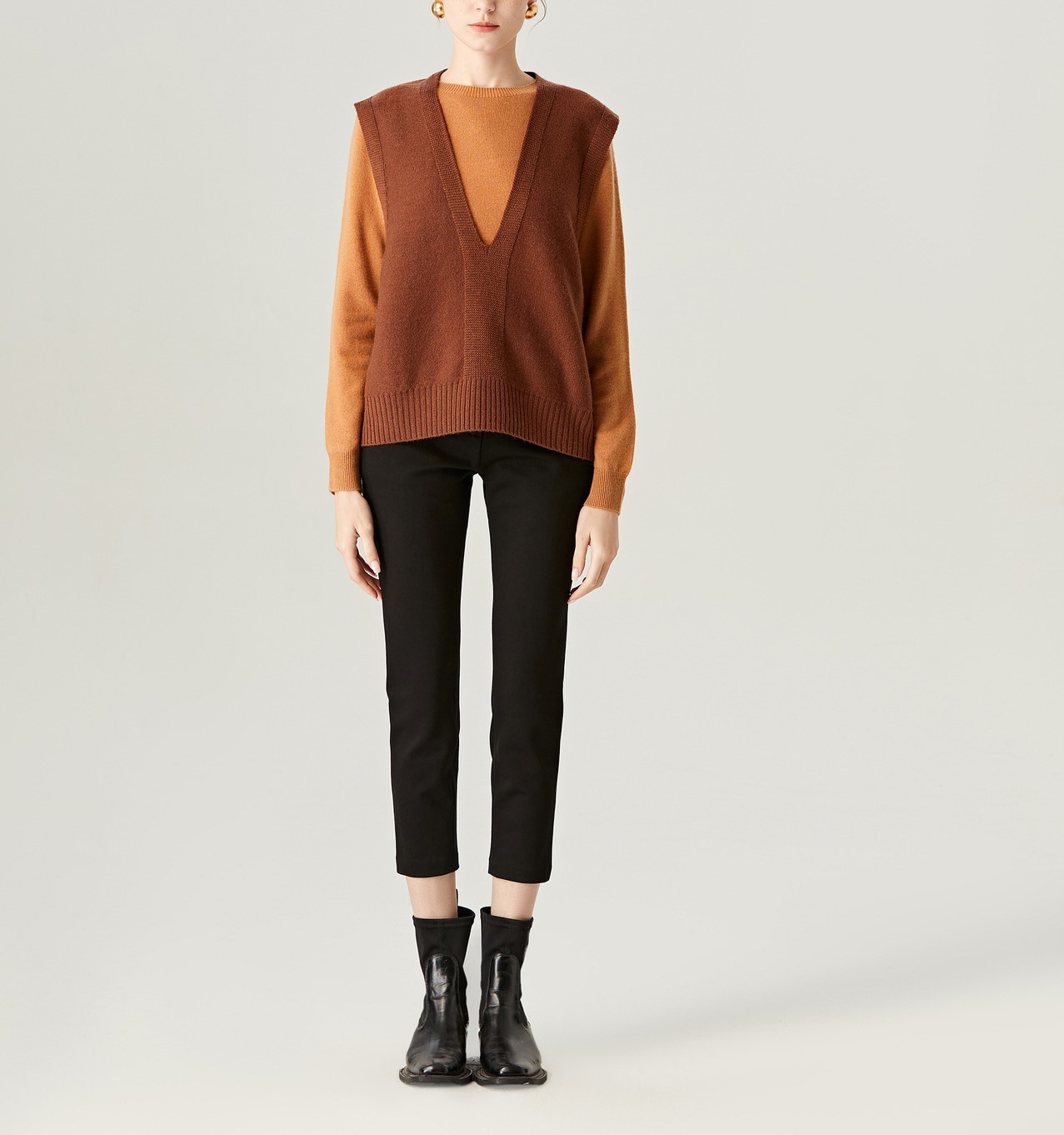 V-neck Wool Vest Sweater