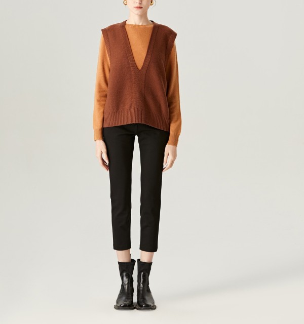 V-neck Wool Vest Sweater