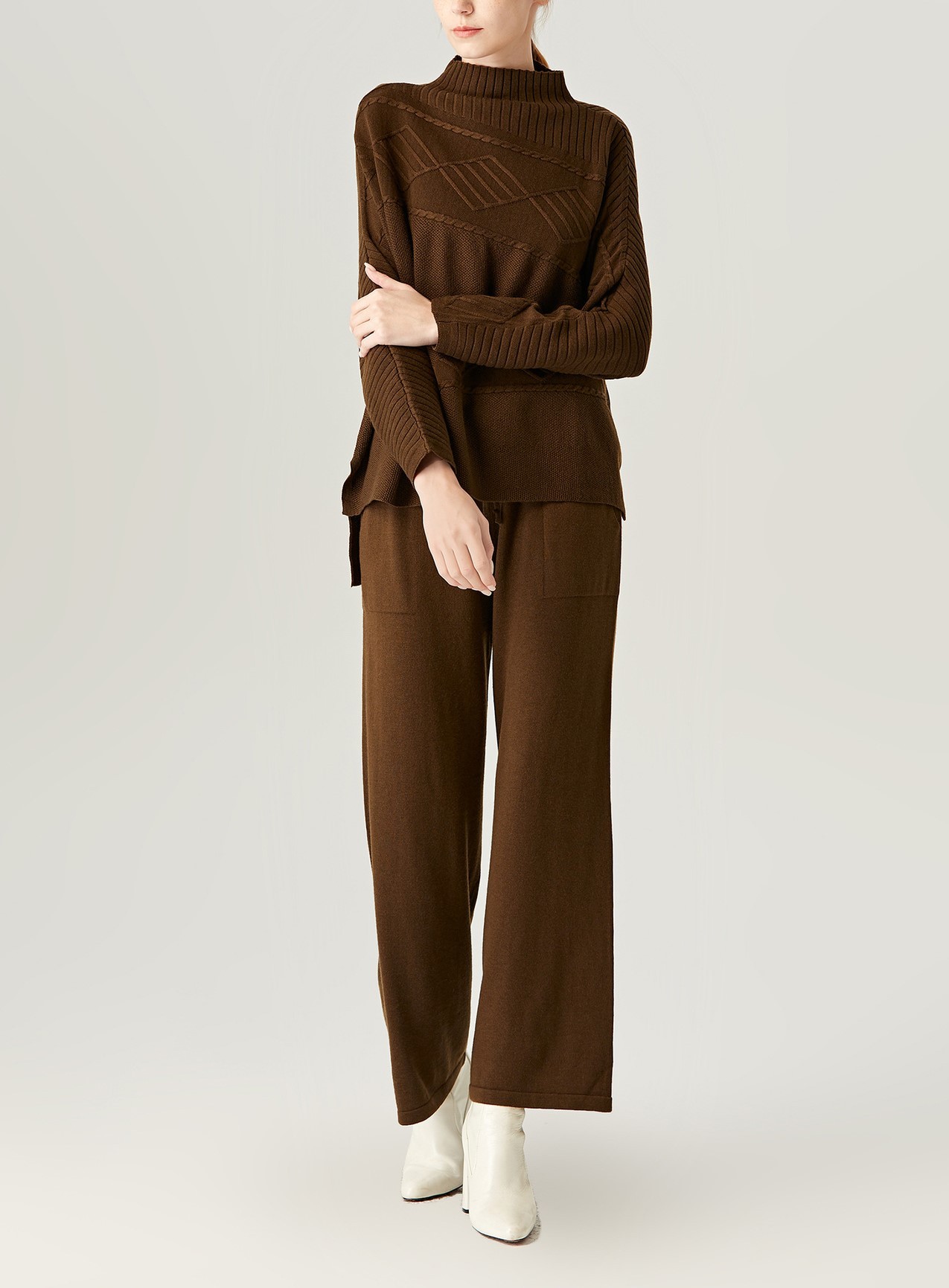 Front Long Back Short Wool Sweater