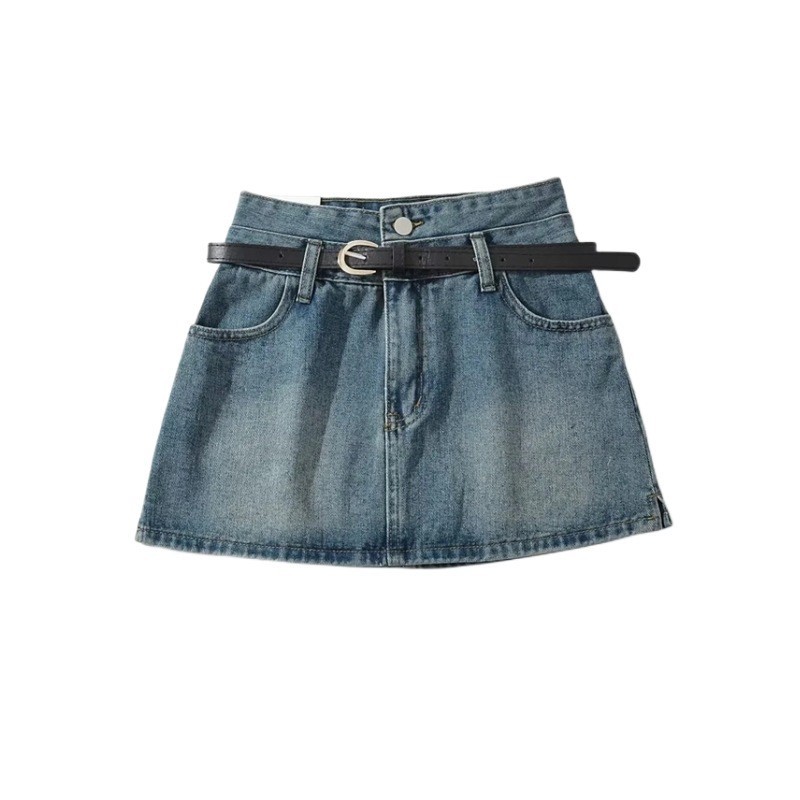 Vintage High Waist Denim Skirt